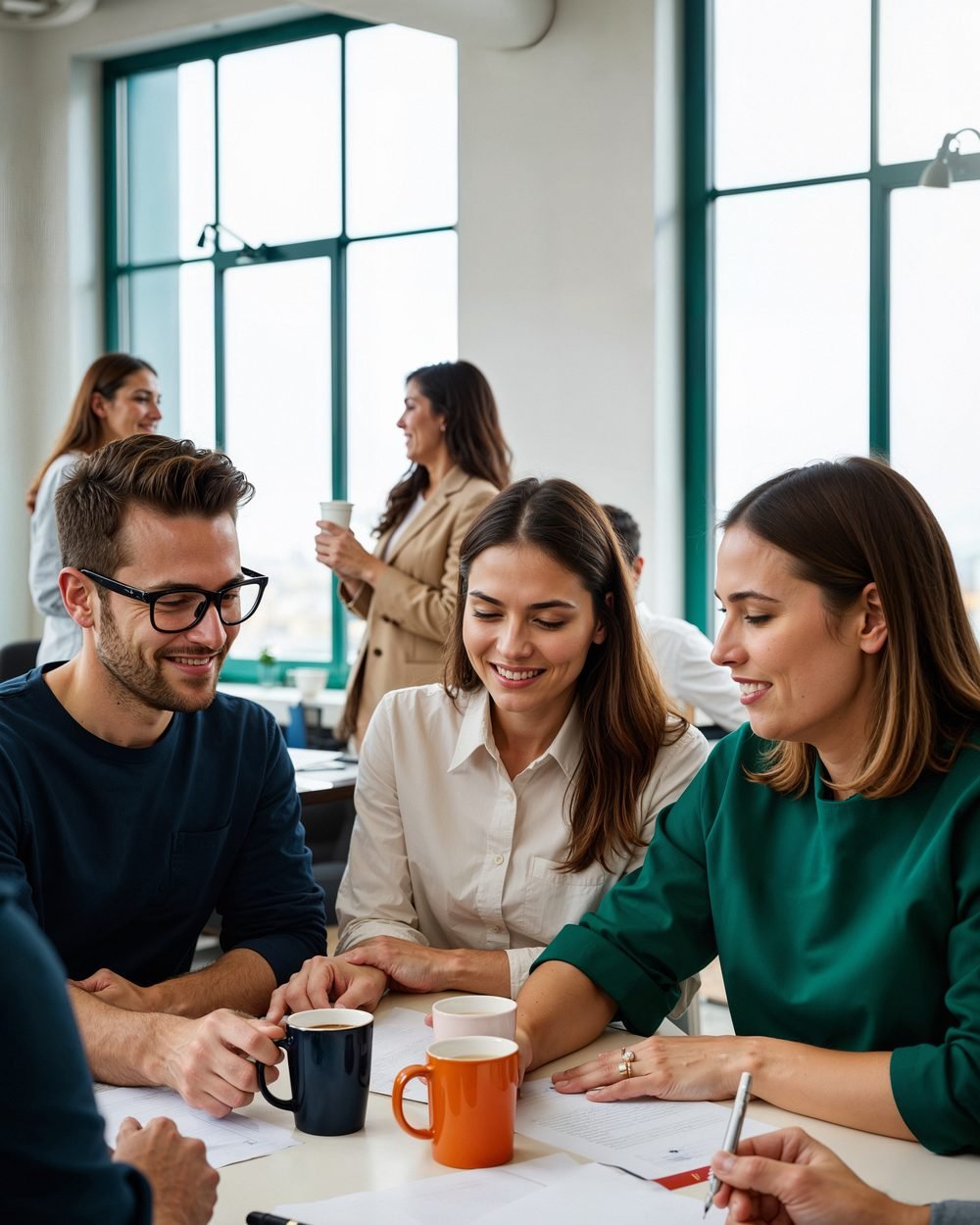 Equipo de proyecto revisando entregables en una reunión de seguimiento